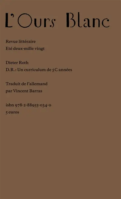 Ours blanc (L'), n° 25. D.R. : un curriculum de 5c années