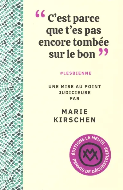 "C'est parce que t'es pas encore tombée sur le bon" : #lesbienne