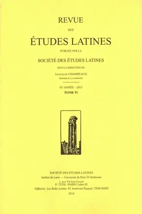 Revue des études latines, n° 91