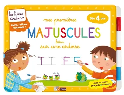 Mes premières majuscules bâton sur une ardoise, dès 4 ans