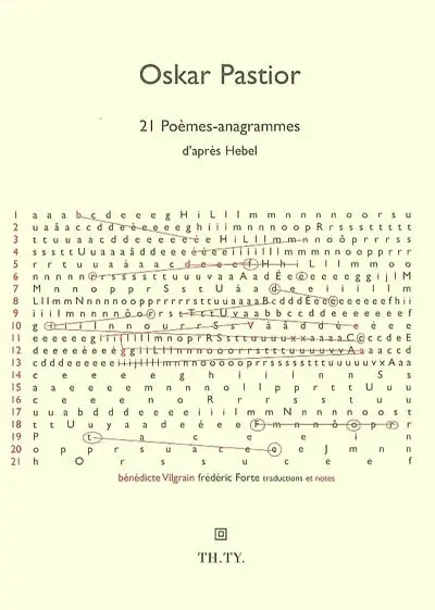 21 poèmes anagrammes d'après Hebel