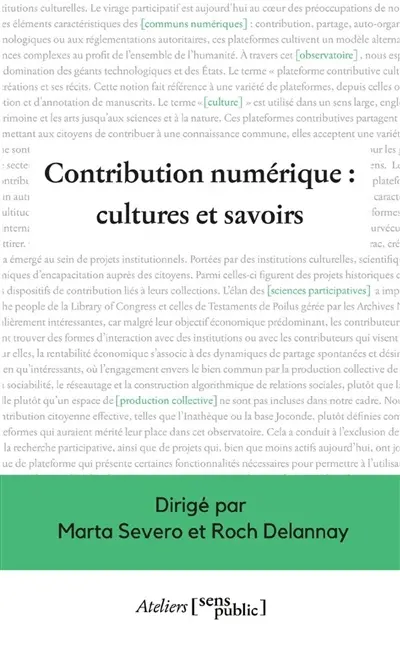 Contribution numérique : cultures et savoirs