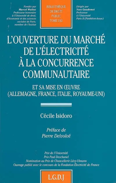 L'ouverture du marché de l'électricité à la concurrence communautaire : et sa mise en oeuvre (Allemagne, France, Italie, Royaume-Uni)