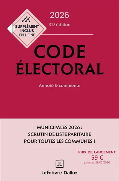 Code électoral 2026 : annoté & commenté