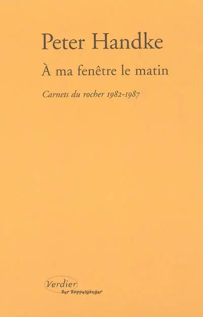 A ma fenêtre le matin : carnets du rocher, 1982-1987