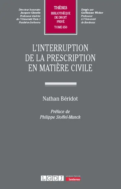 L'interruption de la prescription en matière civile