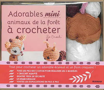 Adorables mini animaux de la forêt à crocheter : tout pour crocheter un adorable écureuil et un faon craquant !