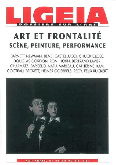 Ligeia, n° 81-84. Art et frontalité : scène, peinture, performance