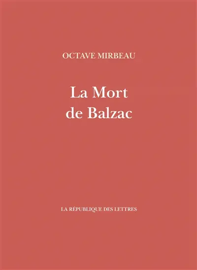 La mort de Balzac
