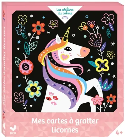 Mes cartes à gratter licornes : mini boîte avec accessoires