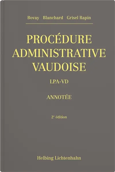 Procédure administrative vaudoise : LPA-VD annotée