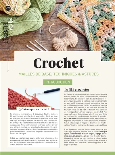 Crochet : mailles de base, techniques & astuces