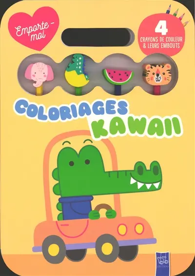 Coloriages kawaii : le crocodile