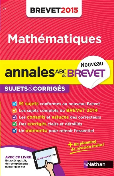Mathématiques 3e : brevet 2015